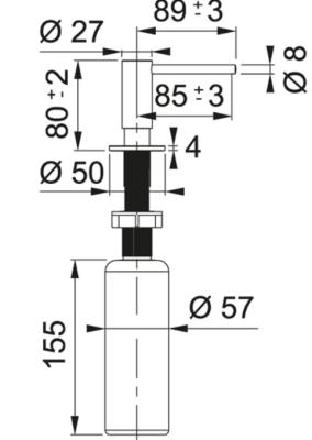 Franke Atlas kobber indbygget sæbedispenser pvd kobber 112.0717.104