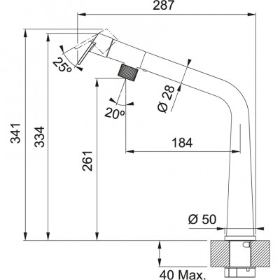 Franke Icon Køkkenhane mat sort med svingtud 115.0625.187