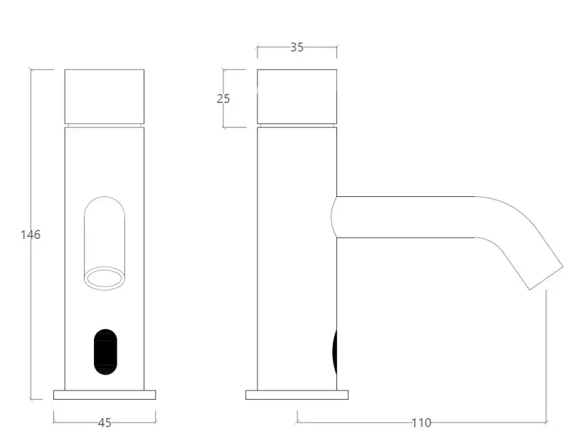 Waterevolution Flow elektronisk håndvaskarmatur infrarød batteridrevet krom T110EB01