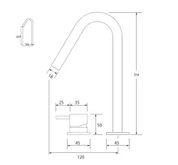 Waterevolution Flow 2-huls håndvaskarmatur hvid med høj V 120mm tud T1122VBR
