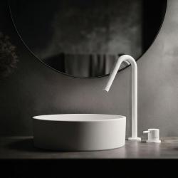 Waterevolution Flow 2-hole sink faucet white with high V-Shaped 227mm spout T1122VBR