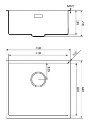 Lorreine sort kvarts vask 45x40cm undermontering planmontering sort med kobber si 1208954020