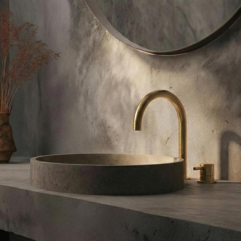 Waterevolution Flow 2-hole basin tap brushed brass T1121ULE