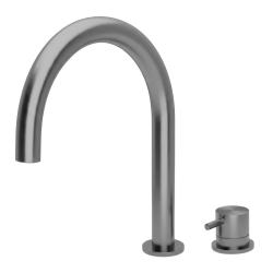 Waterevolution Flow 2-hole basin mixer PVD Gun Metal T1121UGME