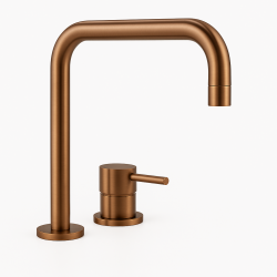 Waterevolution Flow 2-huls håndvaskarmatur PVD Børstet Kobber T112HCPE