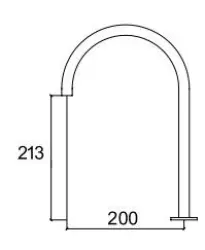 Waterevolution Flow 2-huls håndvaskarmatur krom med lav U 200mm tud T1122U01