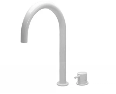 Waterevolution Flow 2-huls håndvaskarmatur hvid med høj U 200 mm udløb T1122UBR
