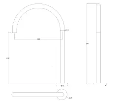 Waterevolution Flow 2-huls håndvaskarmatur sort med høj U 200mm tud T1122UPR