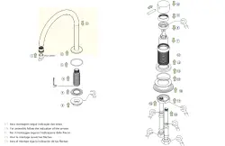 Waterevolution Flow 2-huls håndvaskarmatur PVD Gun Metal med høj U 200mm tud T1122UGME