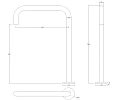 Waterevolution Flow 2-huls håndvaskarmatur høj tud 222 krom T122H01