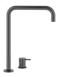 Waterevolution Flow 2-hole sink faucet with high spout 222 PVD Gun Metal T122HGME