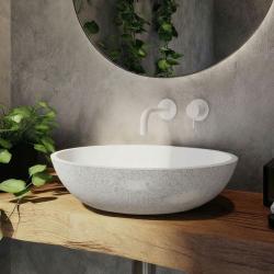 Waterevolution Flow indbygget håndvaskarmatur hvid tud 10cm T116BBR-10