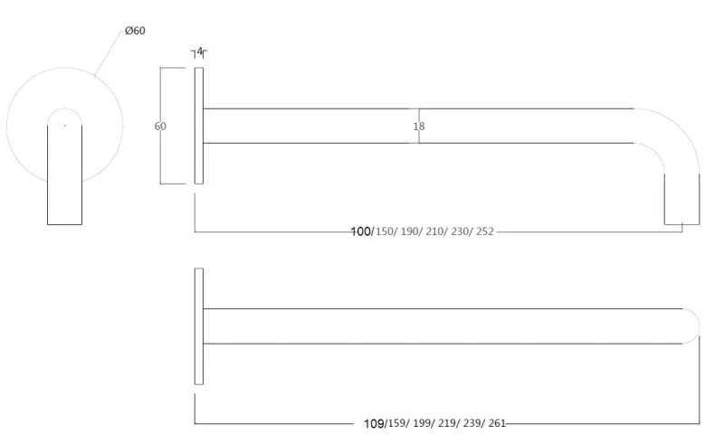 Waterevolution Flow indbygget håndvaskarmatur hvid tud 10cm T116BBR-10