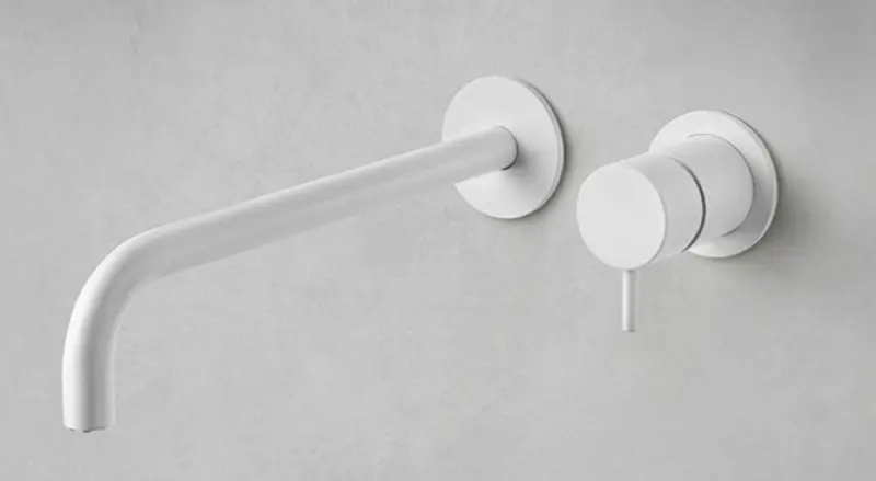 Waterevolution Flow indbygget håndvaskarmatur hvid tud 10cm T116BBR-10