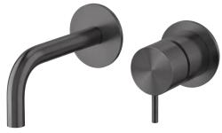 Waterevolution Flow indbygget håndvaskarmatur PVD Gun Metal med udløb 10 cm T116BME-10