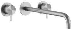 Waterevolution Flow 3-huls indbygget håndvaskarmatur, helt i rustfrit stål med udløb 21 cm T1163FIE-21