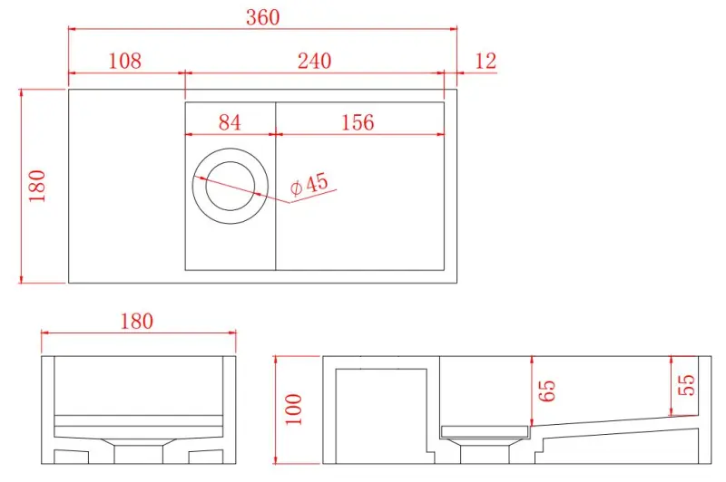 Solid-S Vandfontæne i solid surface, mat sort, B36xD18xH10 cm, med dæksel, venstre model uden vandudløbshul, 1208954157