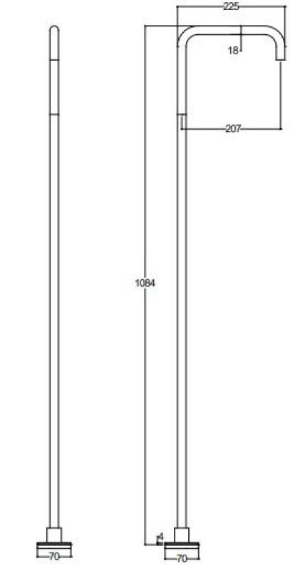 Waterevolution Flow Fritstående håndvaskarmatur Udløb PVD børstet kobber T1.676.CP.E