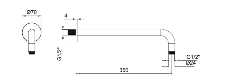 SB Round Brusesæt mat sort indbygning komplet