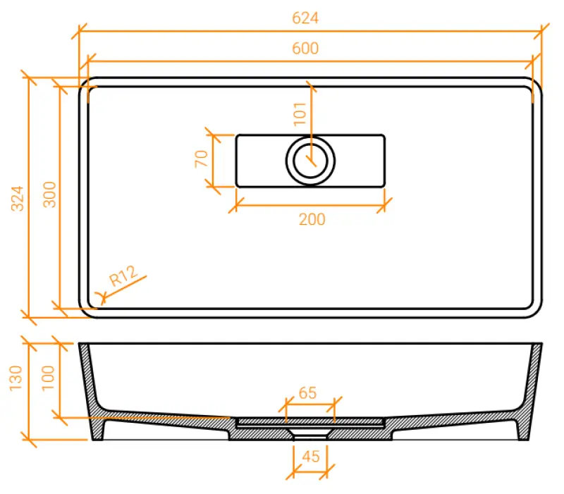 Solid-S City Vægmonteret håndvask, skål i mat hvid, 62 x 32 cm, med skjult afløb 1208954250