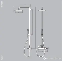 Waterevolution Flow brusekombination med termostat og regnbruser PVD Gun Metal T141TGME