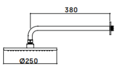 Waterevolution Flow hovedbruser 250mm med vægtilslutning Børstet Messing T164125LE