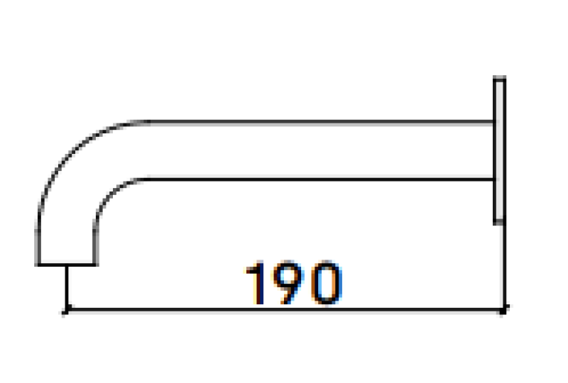 Waterevolution Flow badudløb børstet messing T167119LE længde udløb 19 cm