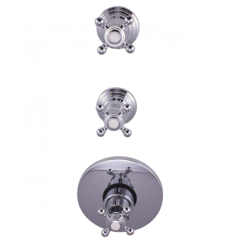 PB Classic nostalgisk indbygget brusetermostat med 2 stophaner i krom