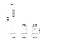 Waterevolution Flow 3-huls Badarmatur til Badekarkantmontering RVS T138SBIE