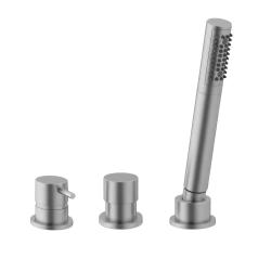 Waterevolution Flow 3-huls Badarmatur til Badekarkantmontering RVS T138SBIE