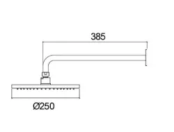 Waterevolution Flow hovedbruser 250mm med vægtilslutning Light Gold