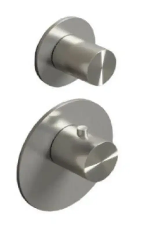 SB 316 AESTHETICS Rund Indbygningstermostatventil med 1 udgang / stopventil PVD børstet guld 1208954895