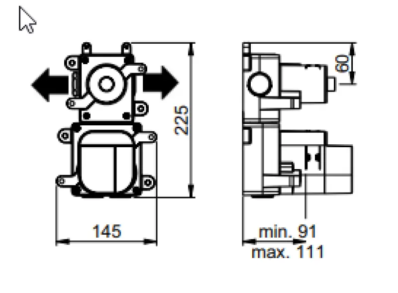 SB 316 AESTHETICS Rund indbygget termostatbatteri med 2 udgange / stop-omskifterventil PVD børstet guld 1208954908