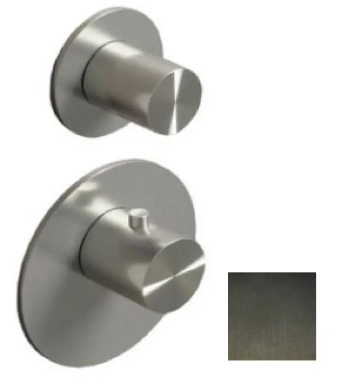 SB 316 AESTHETICS Rund Indbygget termostatventil med 2 udgange / stop-omskifterventil PVD gun metal børstet 1208954918