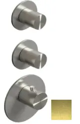 SB 316 AESTHETICS Rund Indbygget termostatbatteri med 4 udgange/ 2x stop-omskifterventil PVD børstet guld 1208954958