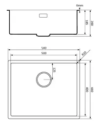 Lorreine 50WQ-FU Hvid Kvarts vask 50x40cm undermontering planmontering hvid med hvid kurvprop 1208955082