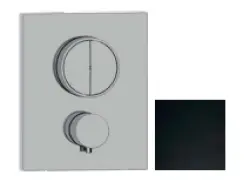 SB Push Square Indbygget termostatisk brusearmatur med trykknap-omskifter og volumenkontrol mat sort 1208955126