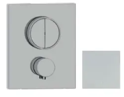 SB Push Square indbygget termostatarmatur med trykknapomskifter og volumenregulator mat hvid 1208955127