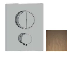 SB Push Square Indbygningstermostat med trykknap-omskifter og volumenregulator PVD kobber 1208955128