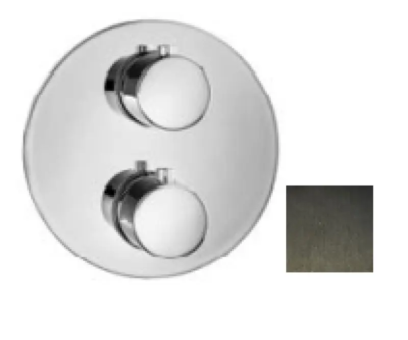 SB Universale Ronde Indbygningstermostat med 2 udgange PVD gun metal 1208955168