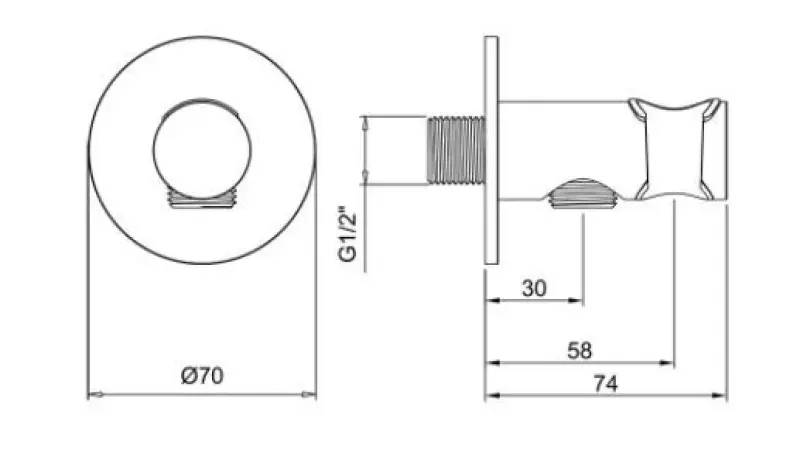 SB Rubinetterie Universal håndbruser holder med vandtilførsel PVD kobber 316 1208955202