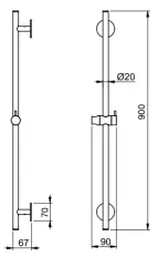 SB Rubinetterie Universale L900 glidestang PVD kobber 316 1208955240