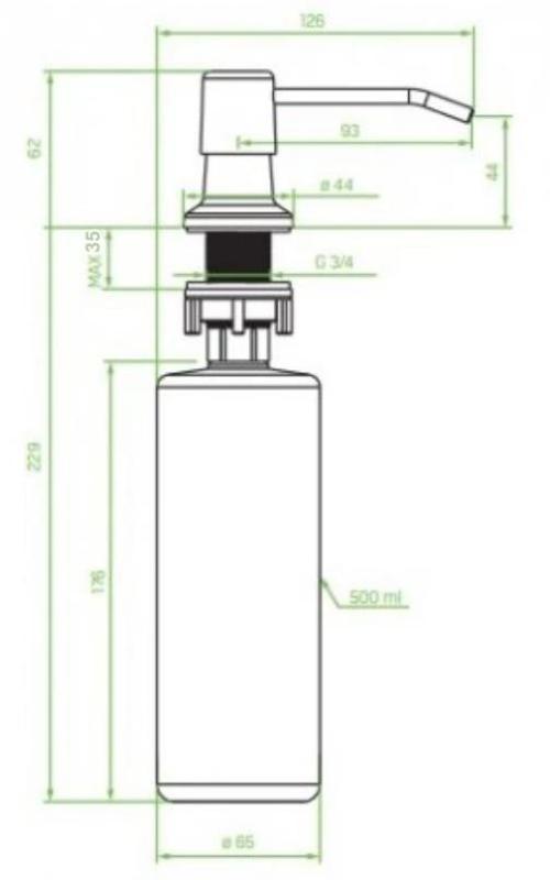 Aquadesign Nantes Indbygget sæbedispenser, mat sort