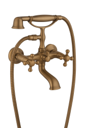 Aquadesign Marseille klassisk påbygget badekararmatur med stjerneknapper Bronze inklusive håndbruser