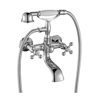 Aquadesign Marseille klassisk påbygget badekararmatur med stjerneknapper Bronze inklusive håndbruser