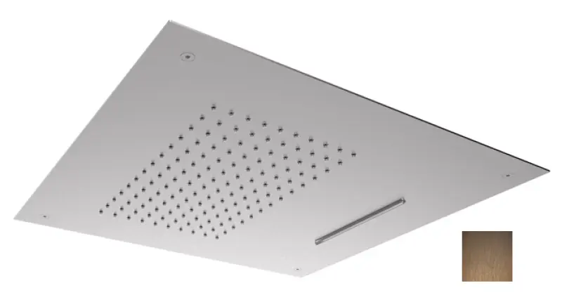 SB Square 316 Regnbruser indbygning med vandfald 50x50cm loftbruser PVD kobber 1208955318