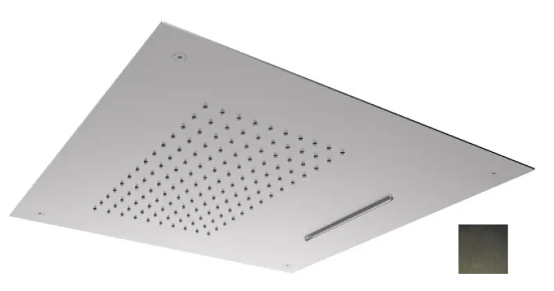 SB Square 316 Regnbruser indbygget med vandfald 50x50cm loftbruser PVD gun metal 1208955320