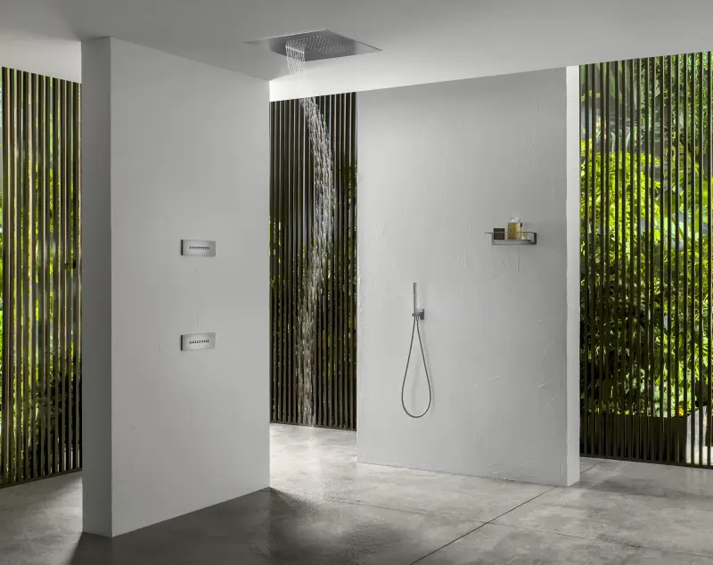 SB Square 316 Regnbruser indbygning med bølgespray 38x38cm PVD kobber 1208955324