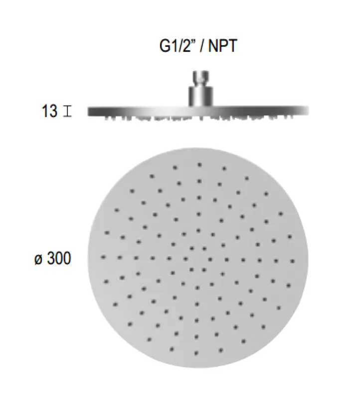 SB Round 316 Regnbruser hovedbruser 30cm PVD gun metal 1208955346