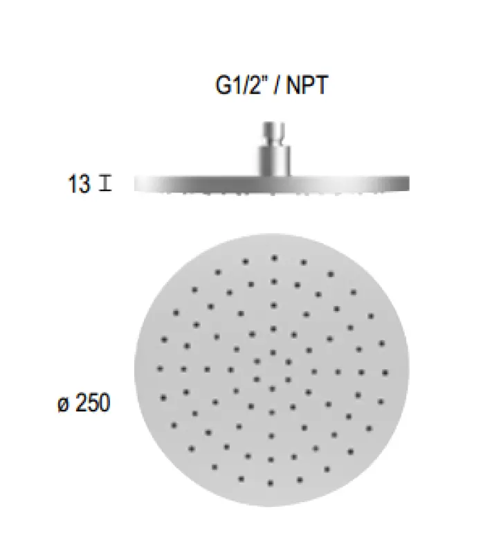 SB Round 316 Regnbruser hovedbruser 25cm PVD guld 1208955348